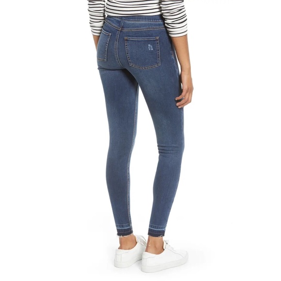 Spanx Distressed High Waist Ankle Denim Leggings S - Picture 2 of 14